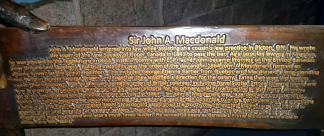 Writing on Sir John A. Macdonald chairs